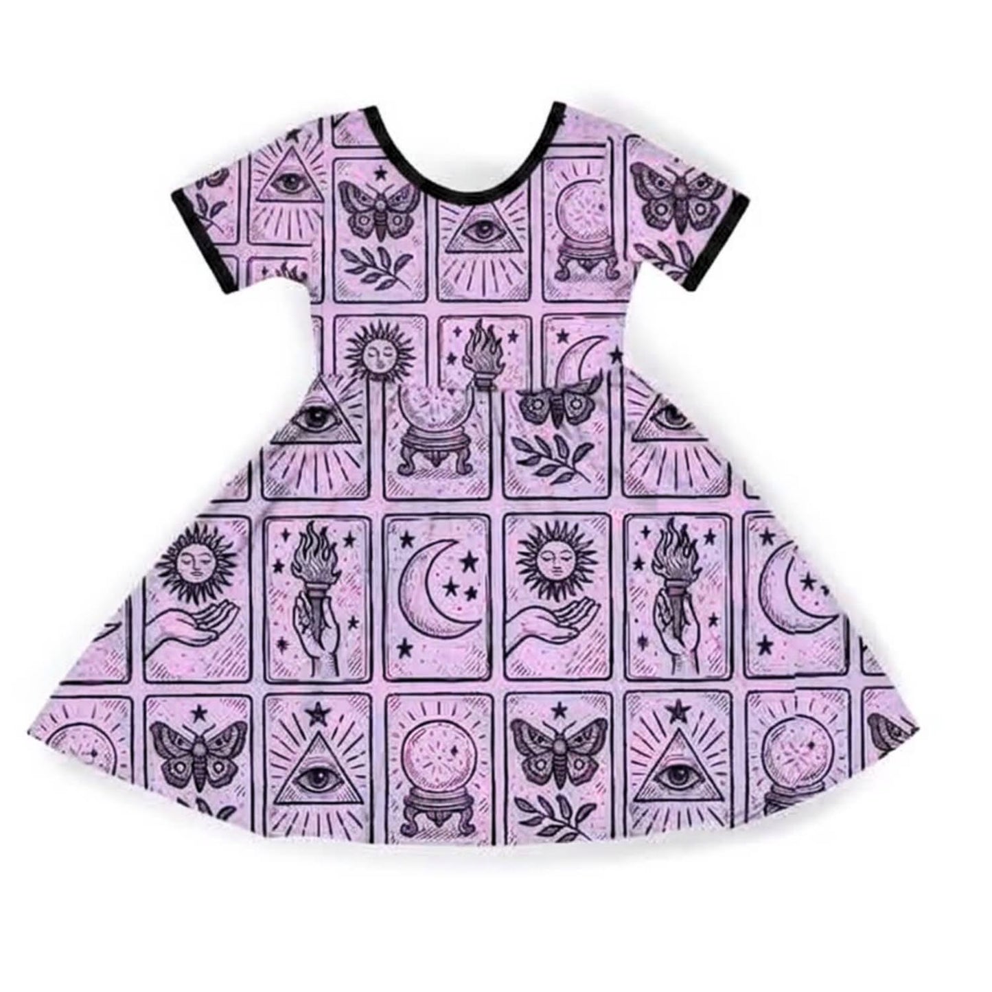 Kids + Adult--The purple mystic paste Tarot Bamboo Babydoll Twirl Dress!