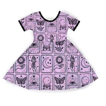 Kids + Adult--The purple mystic paste Tarot Bamboo Babydoll Twirl Dress!