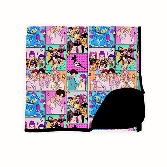 The kPOPs Demon BambOOO Blankets! Reversible + Comfy! 3 sizes! Quilted!