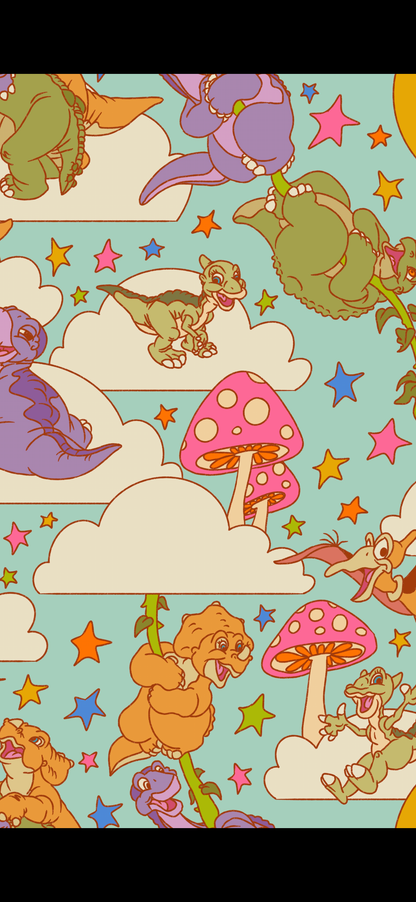Kids + Adult-- Retro Land Before Time Dinosaurs 90s Movie Magic Twirl Dress! Rainbows + Littlefoot!