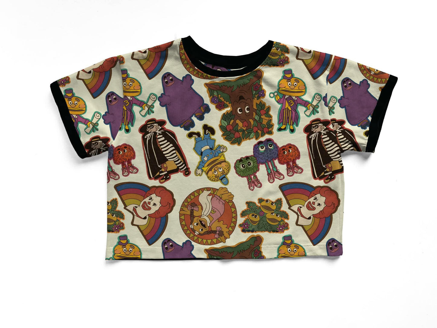 Adult + kids  - Oversized Retro Ringer 80s-90s McDs Bamboo Boxy shirt! Grimace + Hamburglar