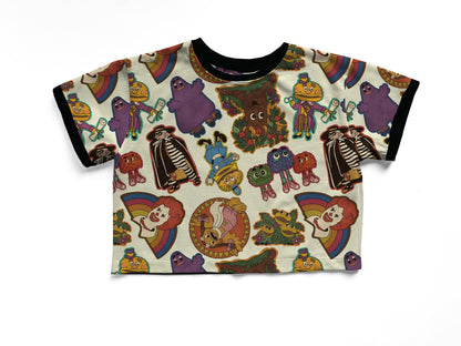 Adult + kids  - Oversized Retro Ringer 80s-90s McDs Bamboo Boxy shirt! Grimace + Hamburglar