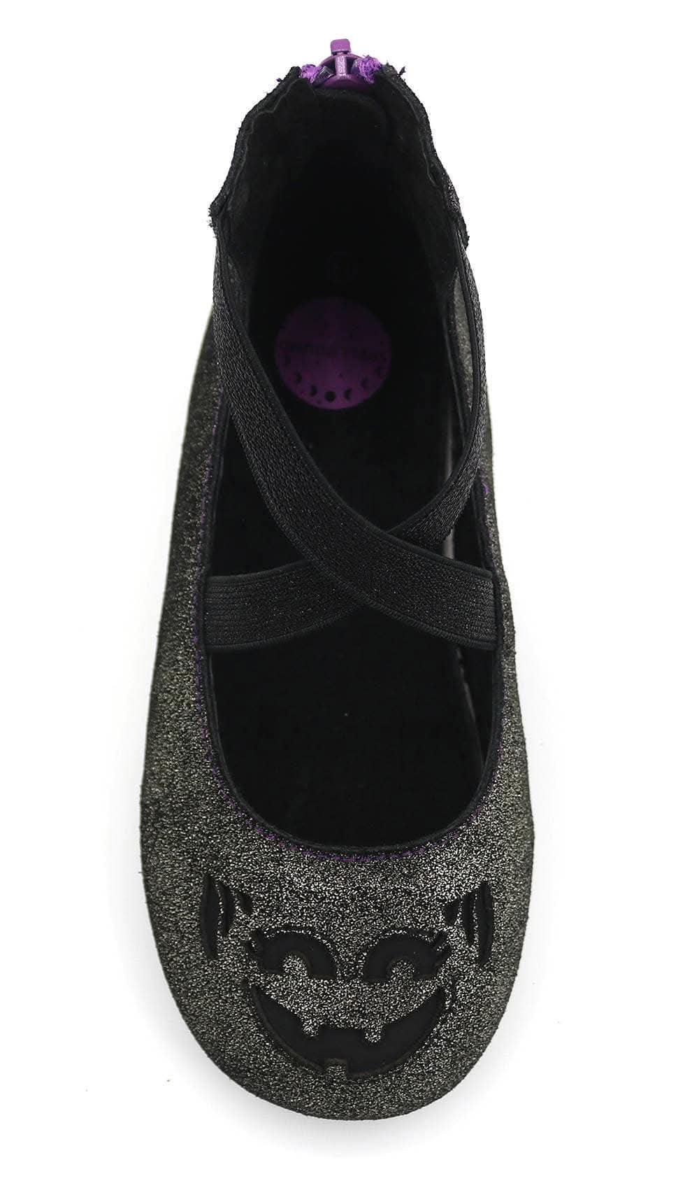 Ready to Ship! The McWitchy BLACK shimmer Boo Bucket Halloween Ballet Flats! Kids + Adult! Spooky BLACK