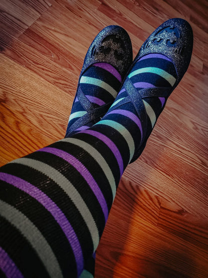 Ready to Ship! The McWitchy BLACK shimmer Boo Bucket Halloween Ballet Flats! Kids + Adult! Spooky BLACK