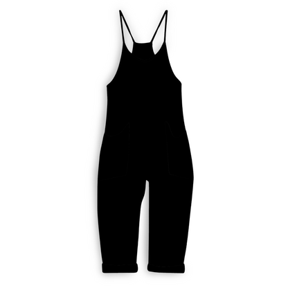 Kids + Adult:  A Little Ray of Pitch Black Bamboo Flowy and Comfy Overalls! Perfect Layering piece.