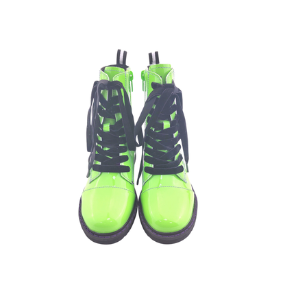 Kids + Adult NIck SLIME Spooky Neon Green Combat Boots! 1990s Y2K! Perfect with Halloween!