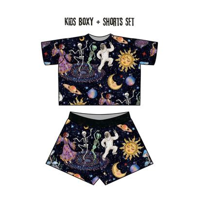 Adult + kids  - 1990s Cosmic Cryptid Bamboo boxy Shirt! Love One Another! Magical Universe!