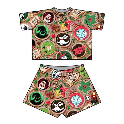 Adult + kids  - Baking cookies with Jack bamboo Christmas Boxy Lounge Shirt!
