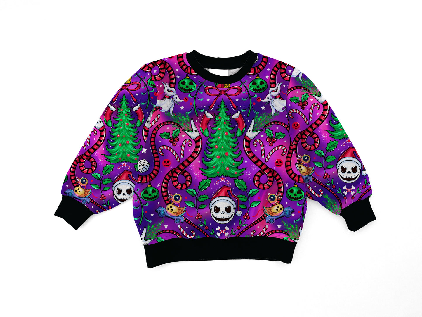 New! Kids + Adult 1980s Retro Christmas Snake Jack Oversized Cozy Sweatshirt!