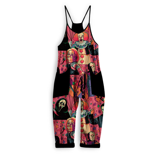 Kids+ Adult : Horror Friends Retro Vibes BamBOO Slasher Overalls! Scream + Chucky + Penny!
