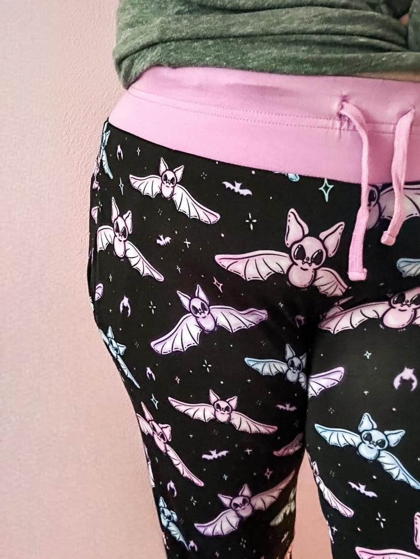 Adult-  Emotines MySpace or Yours traditional tattoo bamboo joggers! Yoga waist band, no slip! Comfy modern! Song lyrics+ elder millennial🖤