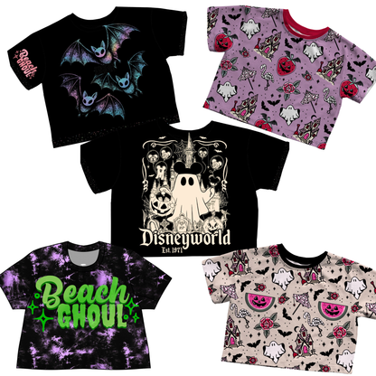 Kids + Adult-- Batty Beach Ghoul Stardust Oversized Boxy Shirt! Not Cropped! Pastel Goth