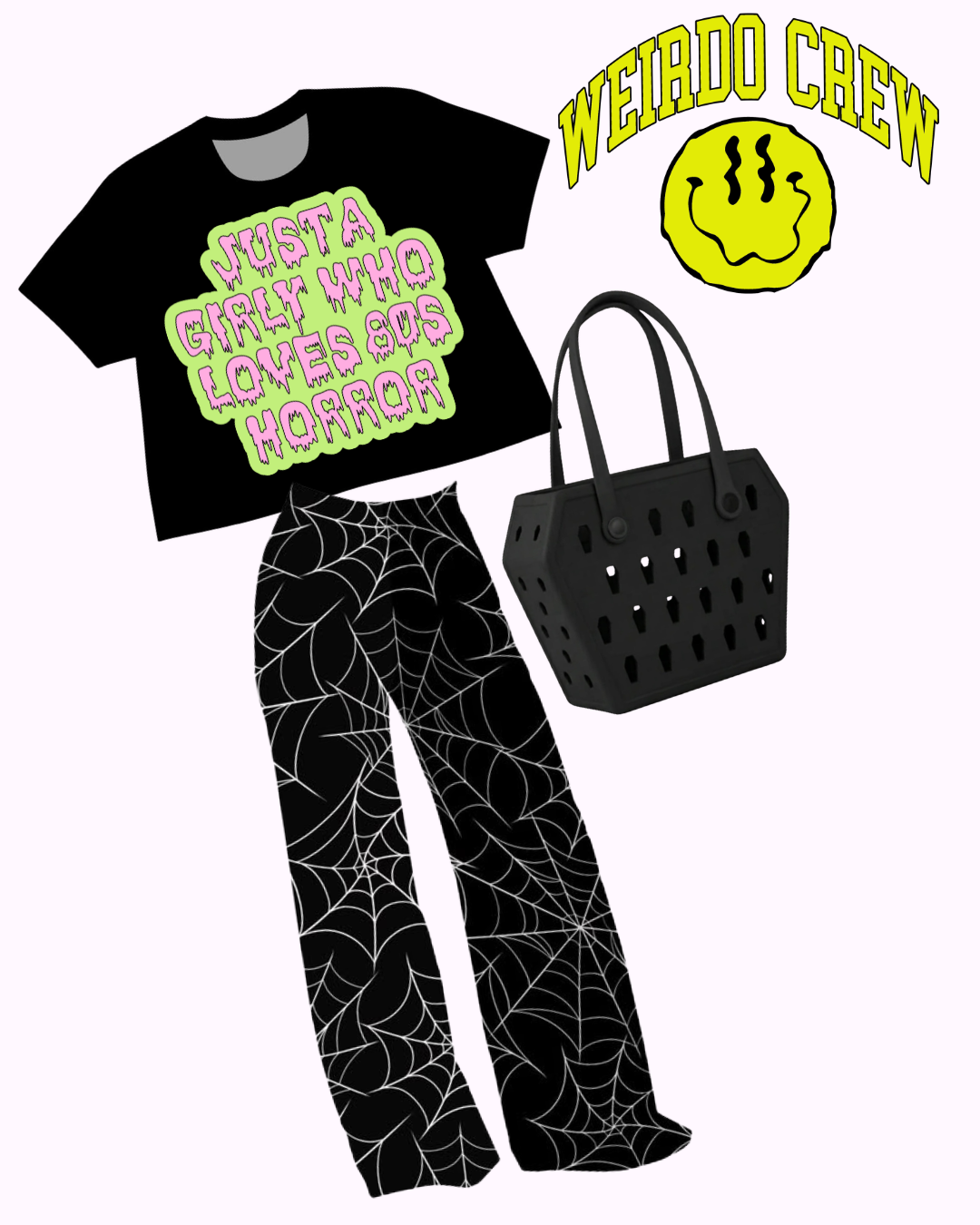 Adult: Dopamine Halloween Black + White Spiderwebs Bamboo Ghoulchella Pants! Wide Leg Pants! Spooky Basics