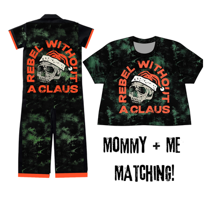 Kids:  NEW Rebel without a Claus Christmas Tie Dye Grunge 1960s Mechanic Suit!