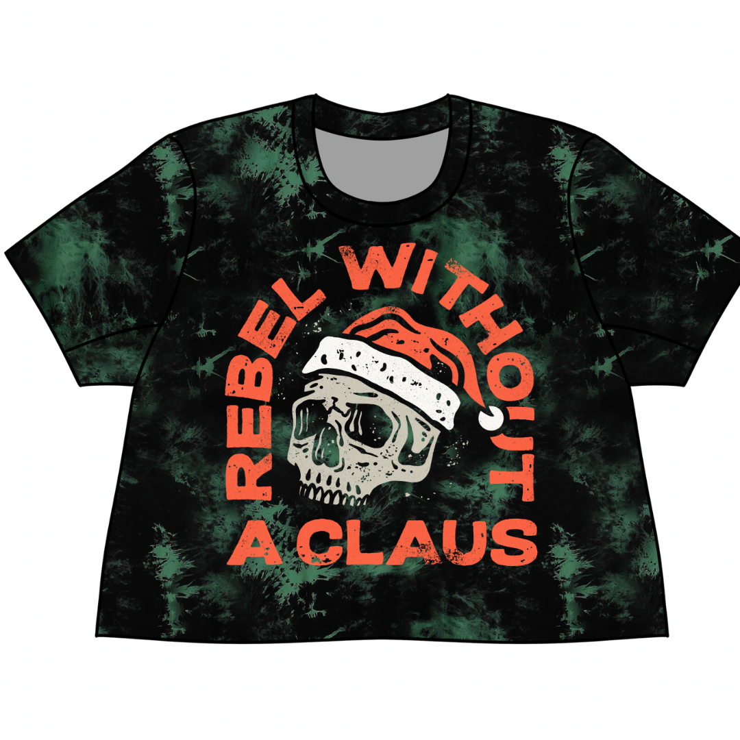Adult + kids  - Grunge Green Punk Rebel without a Claus Bamboo Green Tie Dye Boxy Shirt!