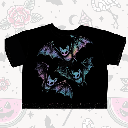 Kids + Adult-- Plain Batty Ghoul Stardust Oversized Boxy Shirt! Not Cropped! Pastel Goth