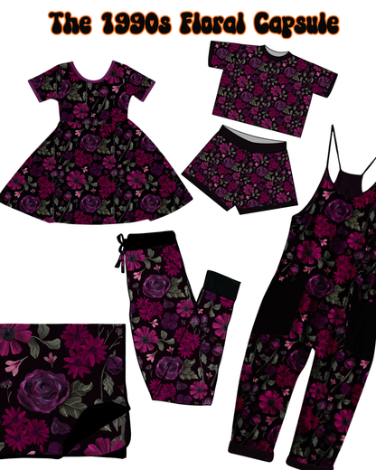 Kids + Adult--1990s Capsule Bamboo Terry Moody Floral Twirl Dress!