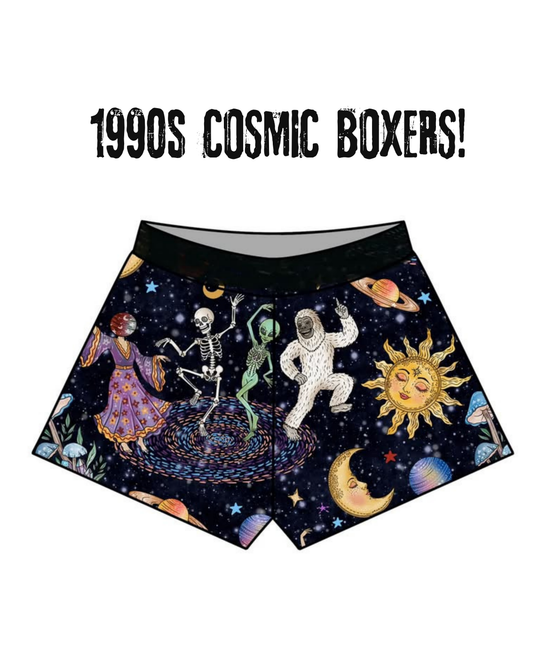 Adult + kids  - 1990s cosmic Cryptids Find your people Boxer Shorts! Alien + Bigfoot! Mystical + Magical