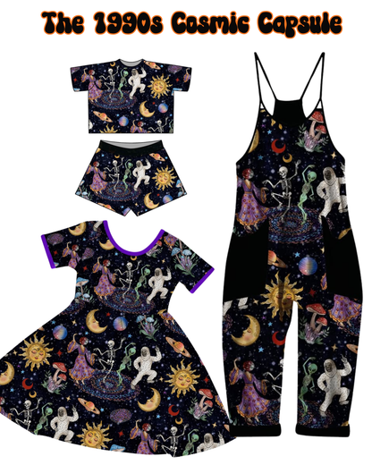 Adult + kids  - 1990s Cosmic Cryptid Bamboo boxy Shirt! Love One Another! Magical Universe!
