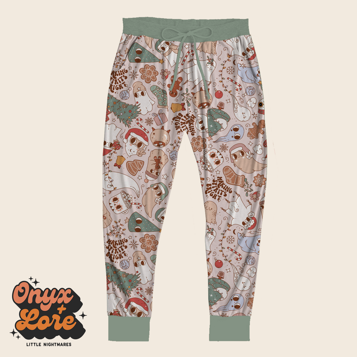 Ready to Ship - Deadstock! Adult Making Spirits Bright Plus Size Adult Joggers! 2-3X!