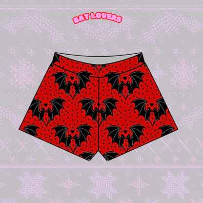 Adult Adults Bamboo Bat Lover Boxer Shorts! Red + Black + Spooky Boxers! Boxy Sold Separately