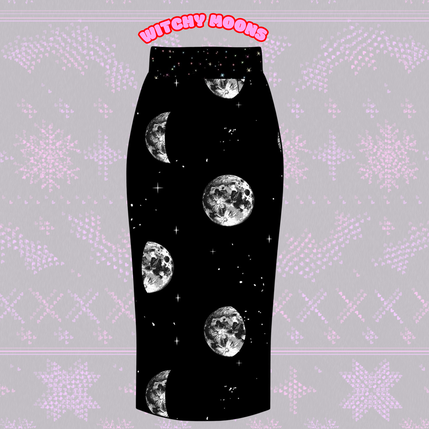 Adult-  NEW ITEM Bamboo Moons + Star Band Midi Shirt! Comfy + Stretchy! WItchy Moons + Stars