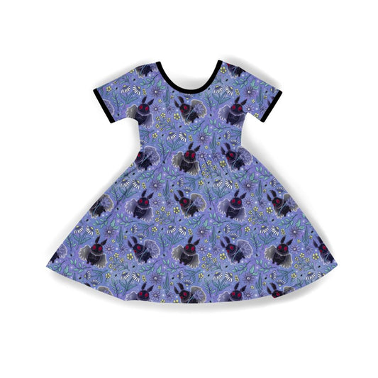 Ready to ship - Botanical Mothman Floral Bamboo Twirl Dress!
