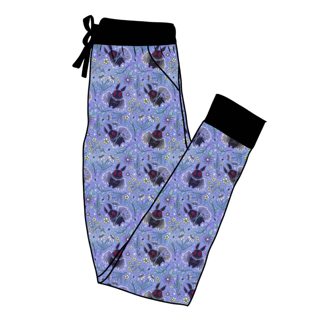 Ready to ship -Botanical Mothman Adult Bamboo Floral Joggers!