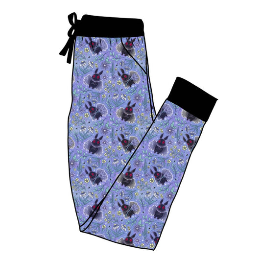 Ready to ship -Botanical Mothman Adult Bamboo Floral Joggers!