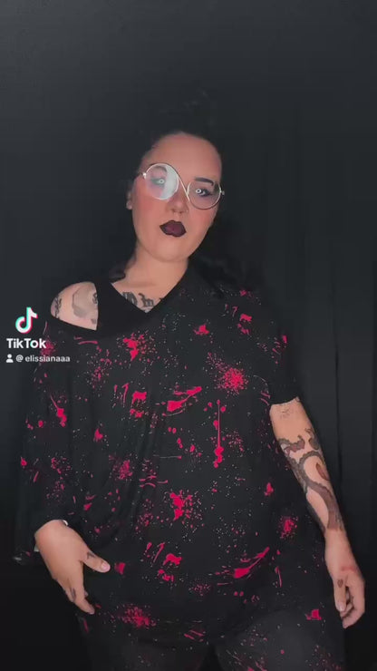 Ready to ship - The Slasher Minimal Spooky Black Blood Splatter Adult joggers! Perfect with all our prints!