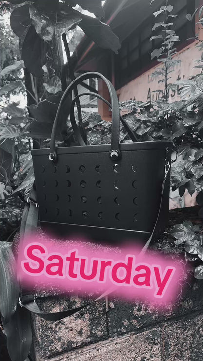 HALLOWEEN! Limited Edition NightSky + Moonphases BLACK Hag Bag! Witchy + Magical!  Crossbody Strap!